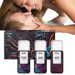 Conjunto de Perfume Portátil para Homens e Mulheres, Longlasting Colônia, Feromone Feromone, Unisex, Atrair, 3 Pcs