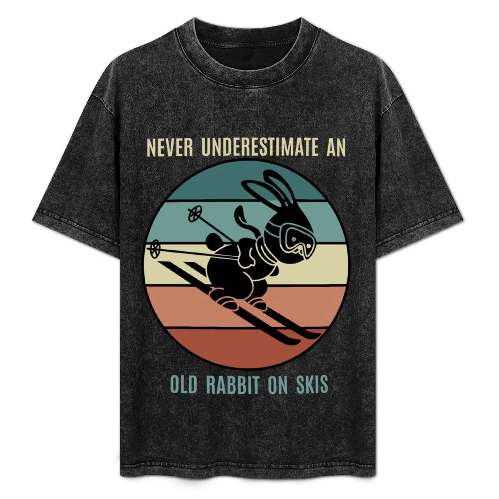 

Ski bunny, old hand, retro, funny, English T-Shirt Sun Protective Outdoor Tee Top