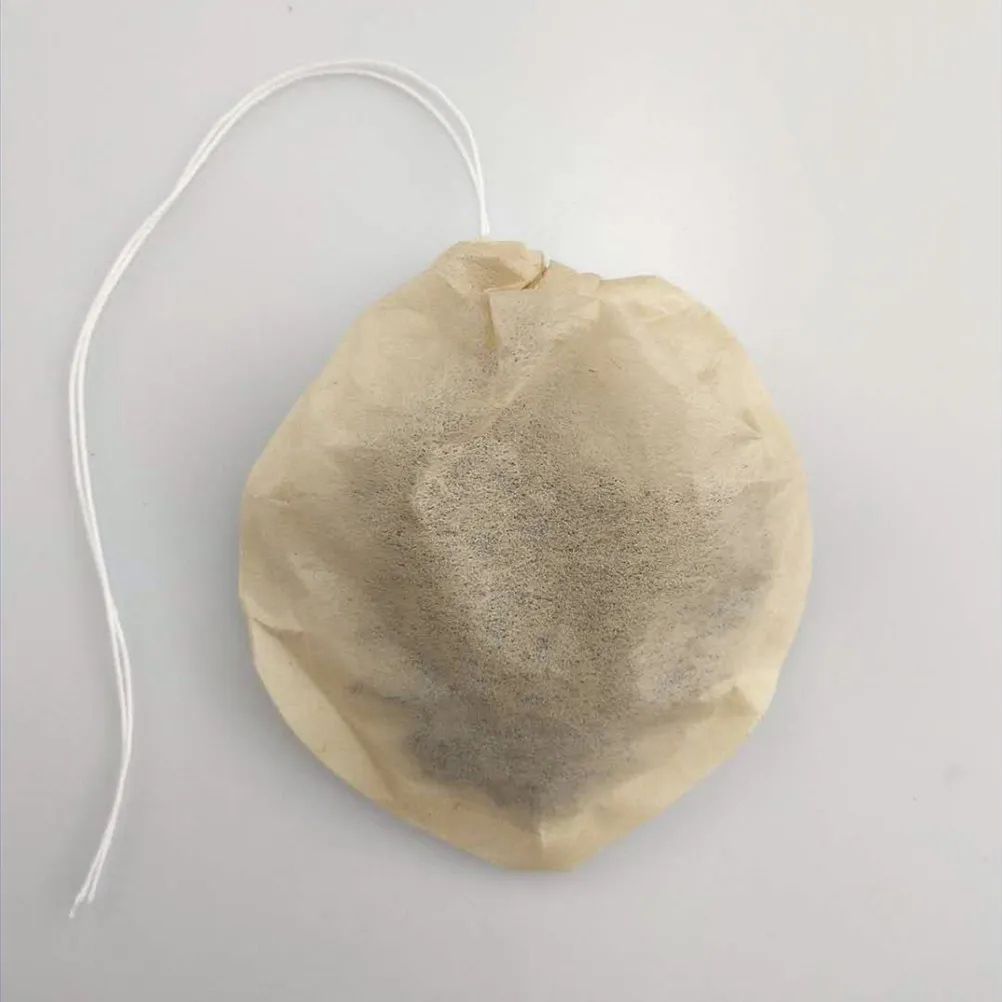 100Pcs Round Disposable Tea Filter Bags Wood Pulp Paper Coffee Tea Sachets for Loose Leaf Herbal Powder Brewing Ideal for Home