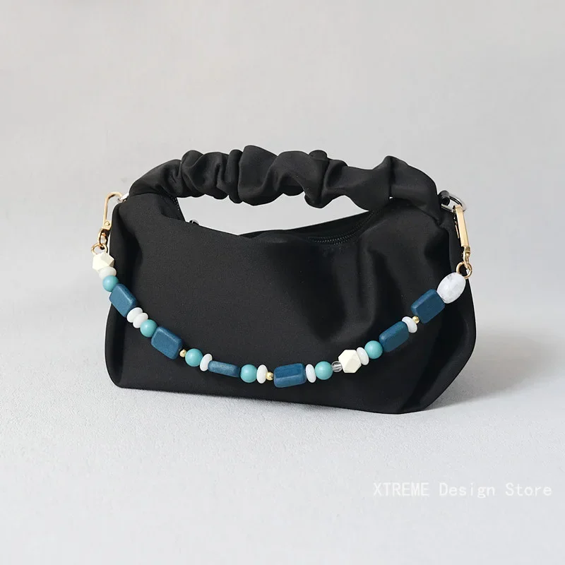 New Woman Bag Accessory Colorful Wood Resin Beads Part Handcrafted Wristband Phone Case Strap Women Replacement Bag Handle Chain