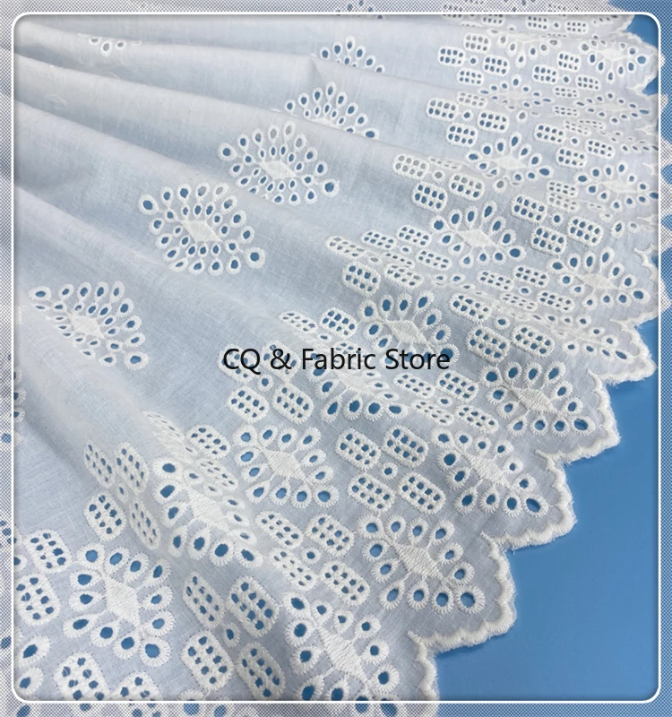 絶妙な両面中空刺繍綿生地 DIY ウェディングドレス衣類ベビー服生地幅 1.35 センチメートル