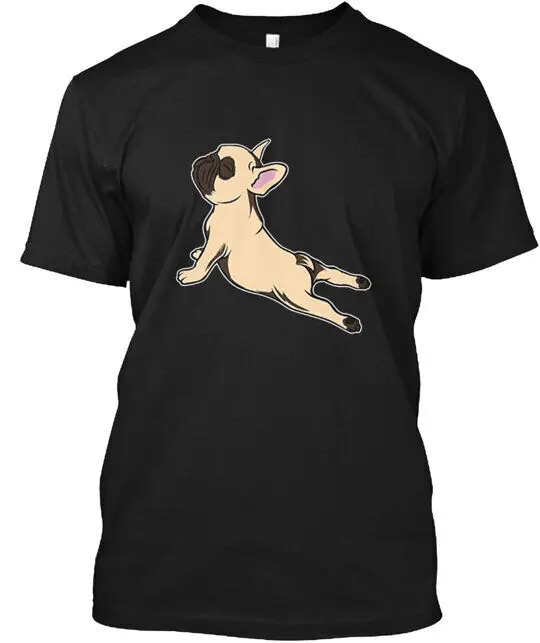 French Bulldog Yoga Exhale T-Shirt  High Quality 100%Cotton Short Sleeve