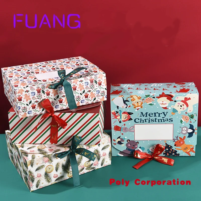 Decorações personalizadas Natal bolo doces embalagens papelão presente caixa Natal papel boxpacking caixa para pequenas empresas