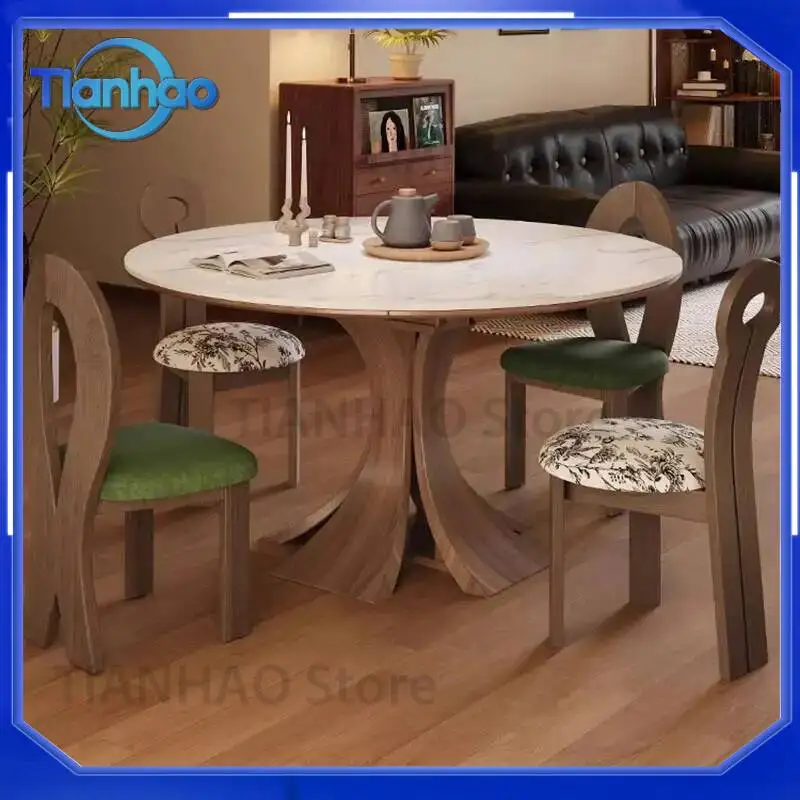 Folding Luxury Dining Table for Nordic Retro Modern Home Extendable Elegant A Manger Pliante Furniture No Chair