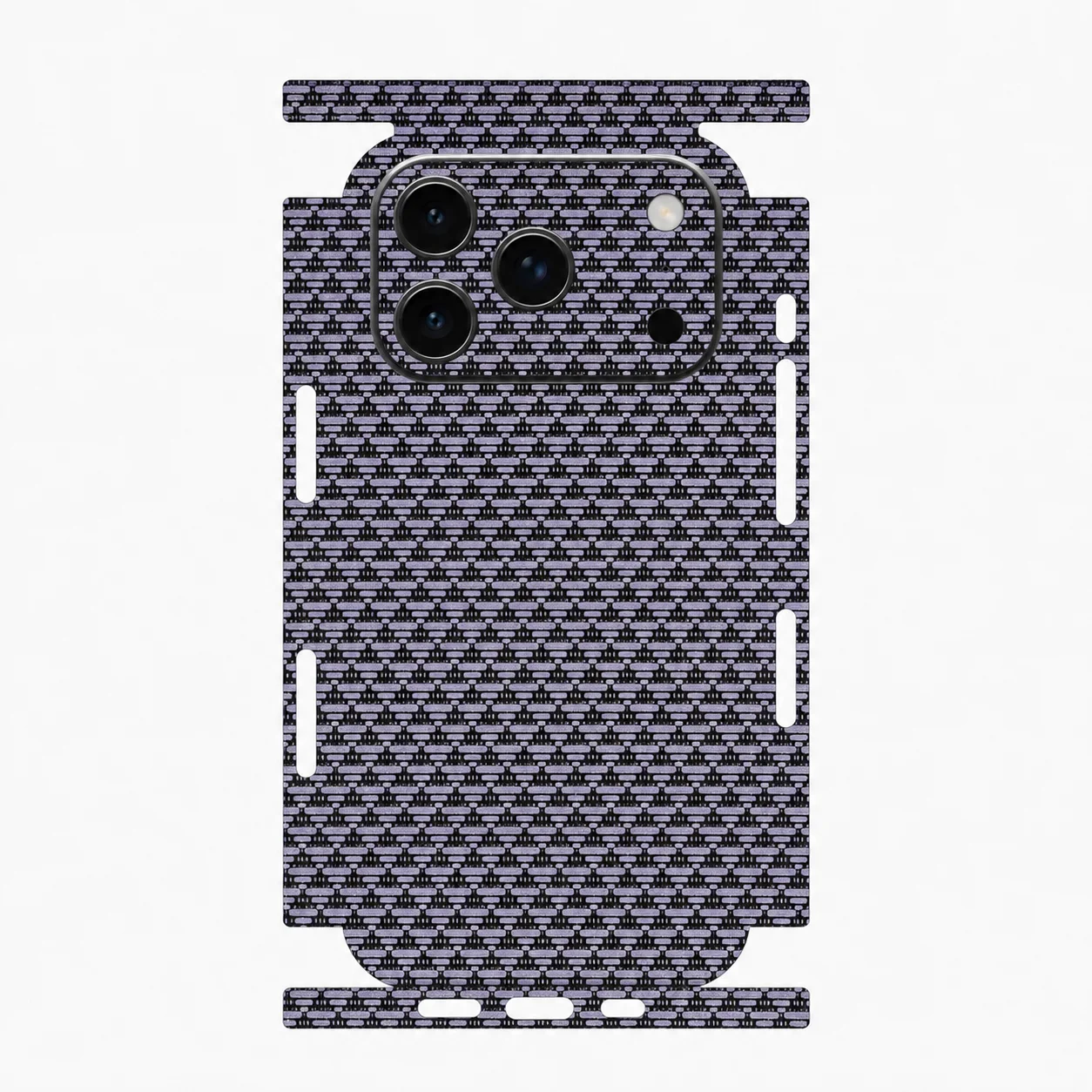 

Full Wrap Faux Leather Back Skin for iPhone 17 16 15 14 13 Pro Max Diamond Kevlar Texture Anti Scratch Phone Sticker