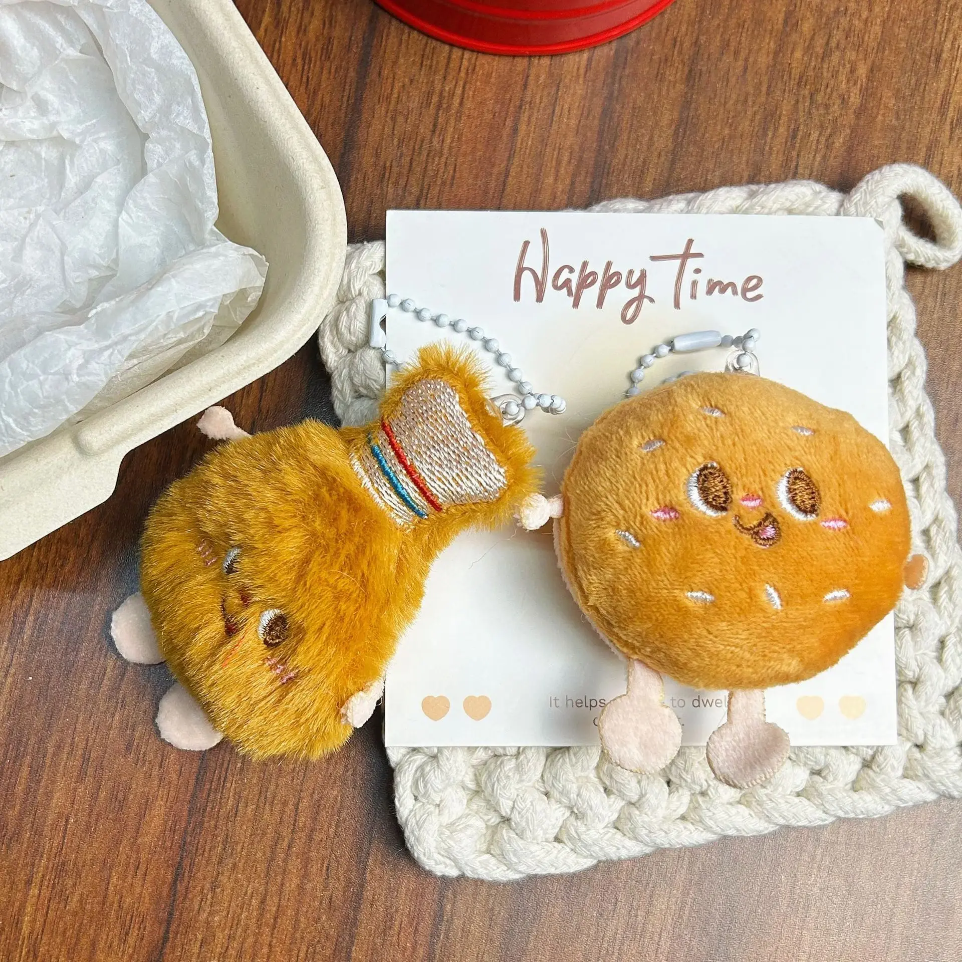 Ins Japans eten spelen kip been frietjes hamburger toast hanger rugzak paar modellen pluche gevuld schattig voedsel pop speelgoed cadeau