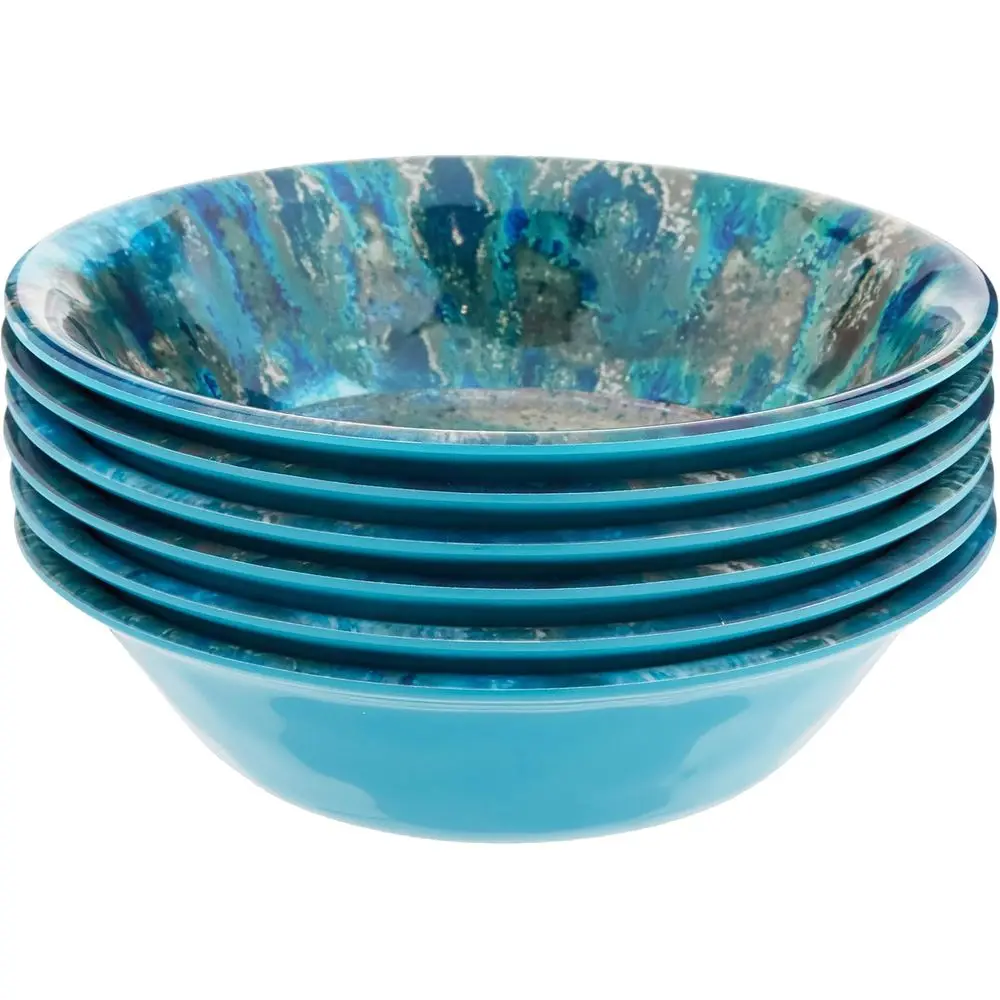 

Radiance Teal Melamine 7.5" All Purpose Bowl Set of 6 – Deep Break-Resistant Bowls for Salad, Soup, Pasta, Snacks – Dishwasher S