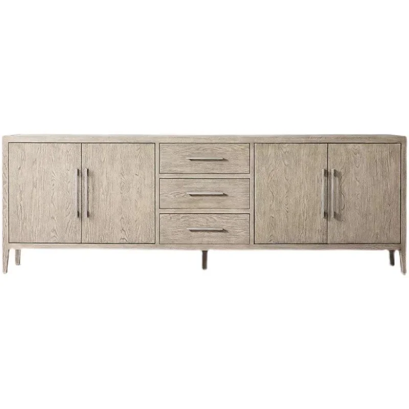 

American rural retro dining side cabinet entry, entrance cabinet, solid wood side cabinet, all solid wood decorative cabinet