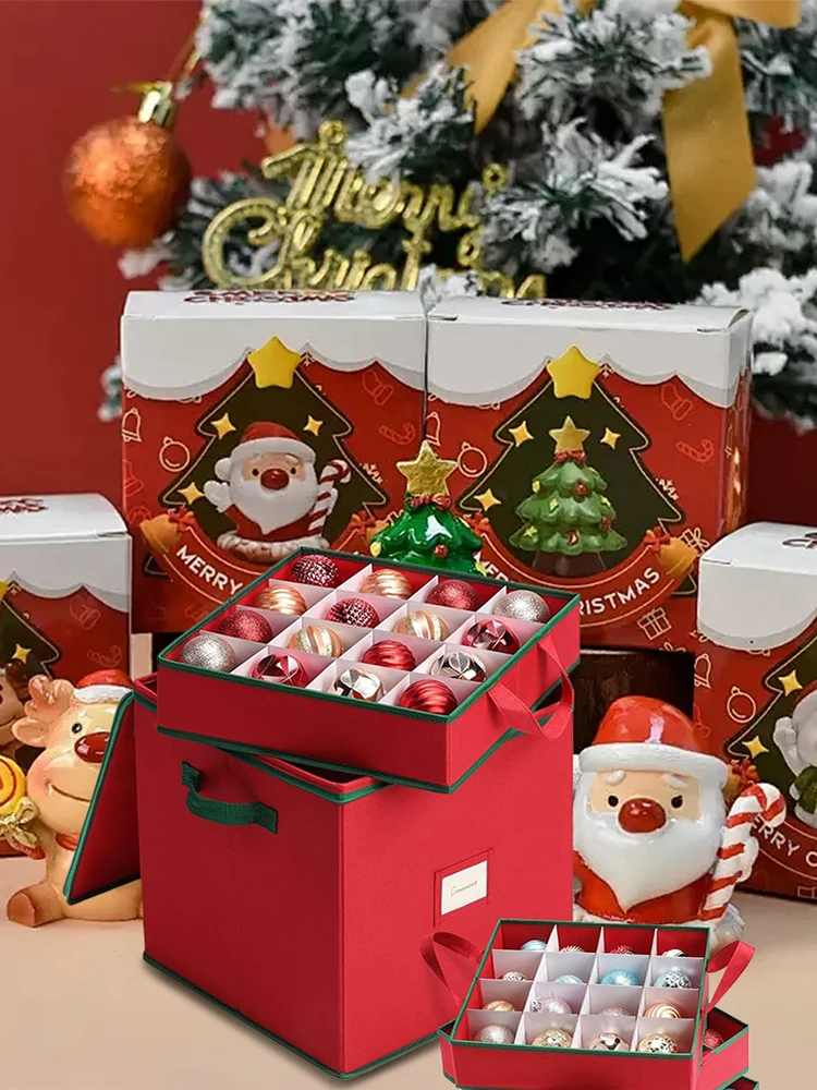 

Christmas Ornament Storage Box with Dividers Christmas Storage Containers Xmas Decorations Organizer Fits 64 Holiday Ornaments