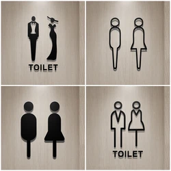 Shopping mall office 3D mens and womens restroom door number creative toilet restroom prompt sign Acrylic Board Hotel Home Decor