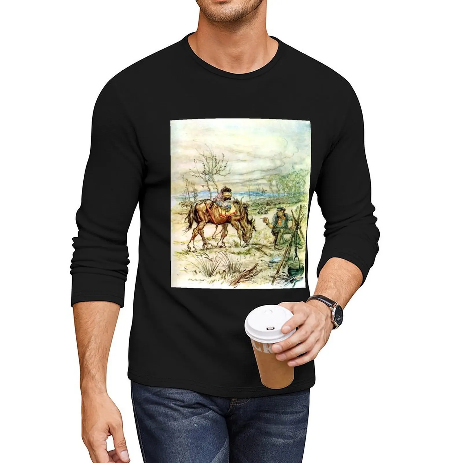 

Mr. Toad and the Gypsy - The Wind in the Willows - Arthur Rackham Long T-Shirt boys t shirts Men's t shirts