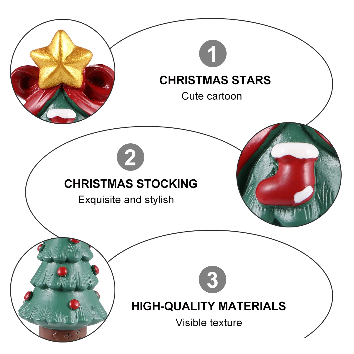 

2 Pcs Christmas Family Ornaments Mini Resin Decorate Miniature Landscape Accessory