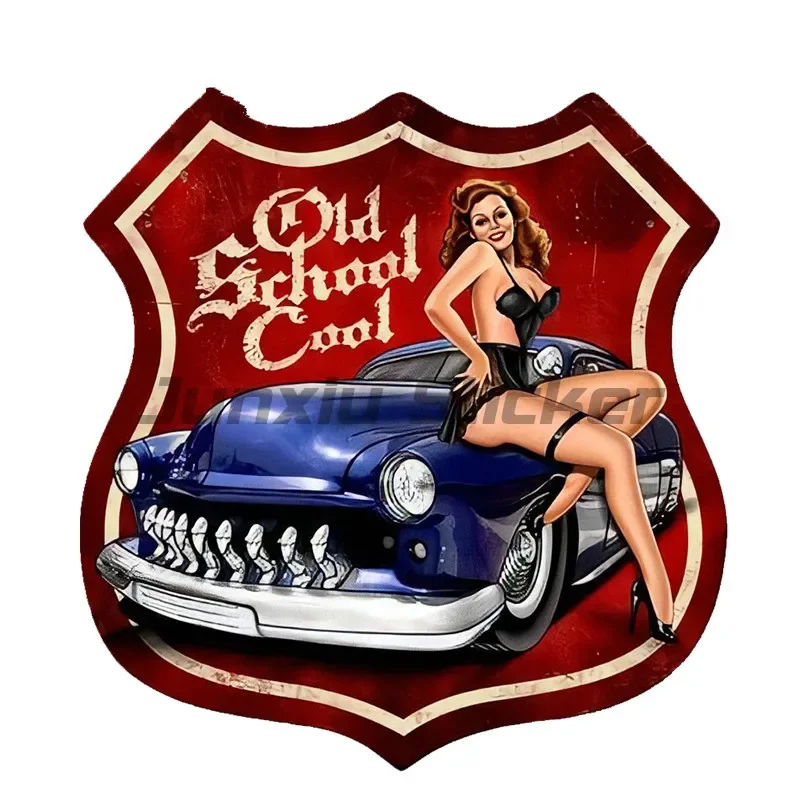 Route 66 Pin Up Girl World War II Stickers for Wall Table Car Motorcycle Off-road Camper Helmet Van Window Decal Accessories