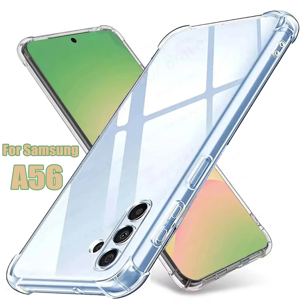 Transparente Stoßfeste Handyhülle für Samsung Galaxy A57 A56 A55 A54 A36 A35 A34 A17 A16 A15 A14 A25 A73 5G Weiche Rückseite TPU Schutzhülle Fundas