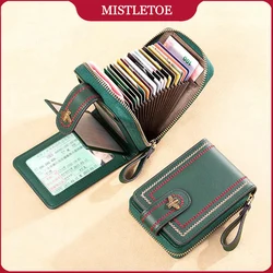 Women Driver License Purse Fashion Lady Small Cow Genuine Leather Card Wallet for Travel Work