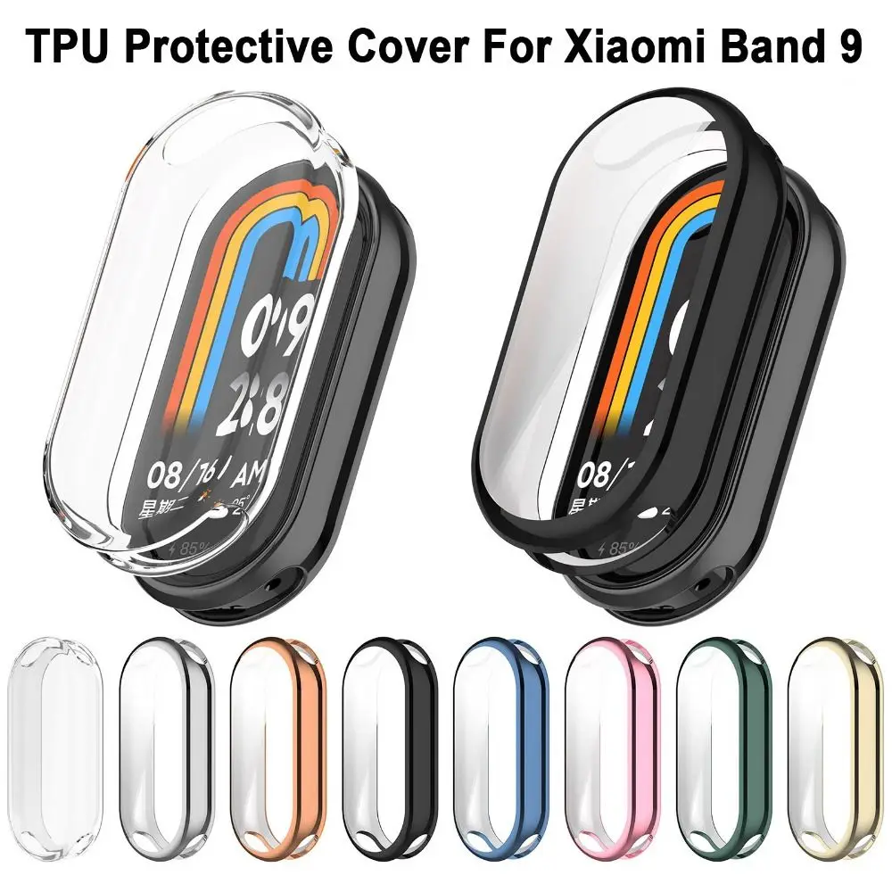 Soft TPU Protective Cover Full Cover Anti-Scratch Screen Protector Accessories Smart Band Case Shell for Xiaomi Band 9