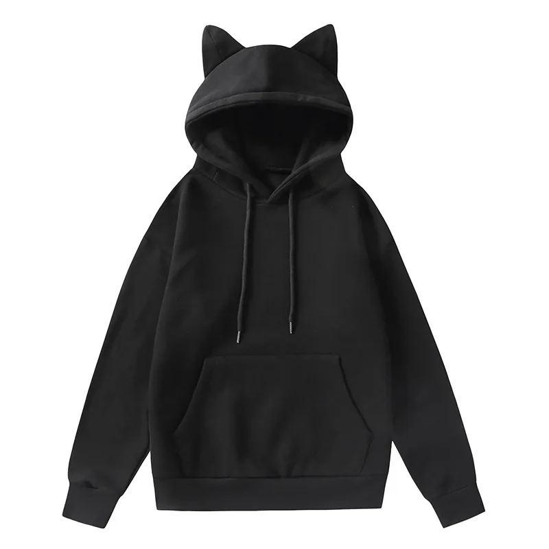 2024 New Winter Men\'s Hoodie Sweater Pullover South Korea Fashion Men\'s Cat Ears Cute Japanese Top Personality Sweatshirt Women