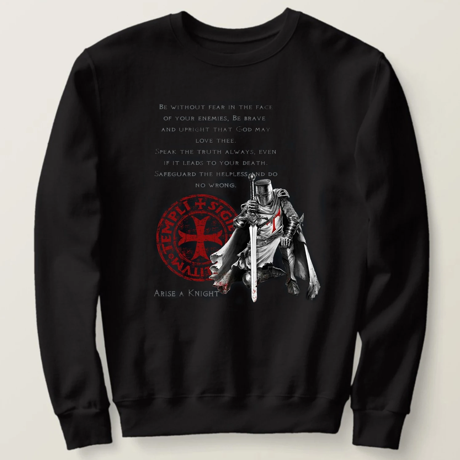 

Knights Templar Sigil Christian Warriors Oath Sweatshirts New 100% Cotton Comfortable Casual Fashion Slavic Religion Streetwear