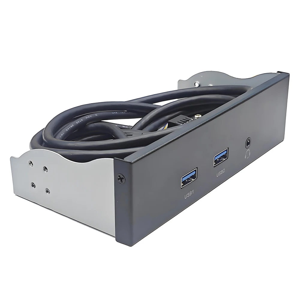 USB3.2 GEN2 TYPE-C محرك الأقراص الضوئية 5.25 بوصة/3.5 بوصة أو اللوحة الأمامية لمحرك الأقراص المرنة بمنفذين USB3.2 + 1 منفذ USB3.2 Type-C 20 جيجابت في الثانية أو 1xHD-AUDIO