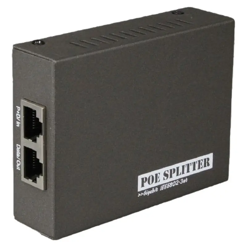 New Arrivals-Gigabit Poe Splitter IEEE802.3Af/At, DIP Switch Adjustable 5V/12V/18V DC Output 15W- 30W With Replaceable DC Tip