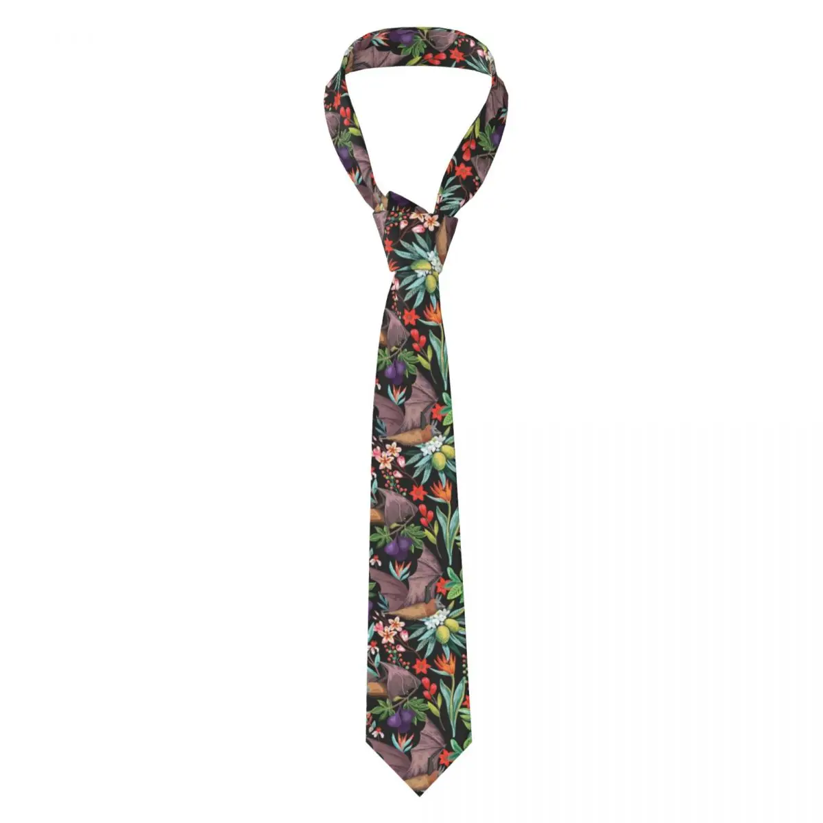 

Mens Tie Classic Skinny Exotic Tropical Fruits And Bats Neckties Narrow Collar Slim Casual Tie Gift