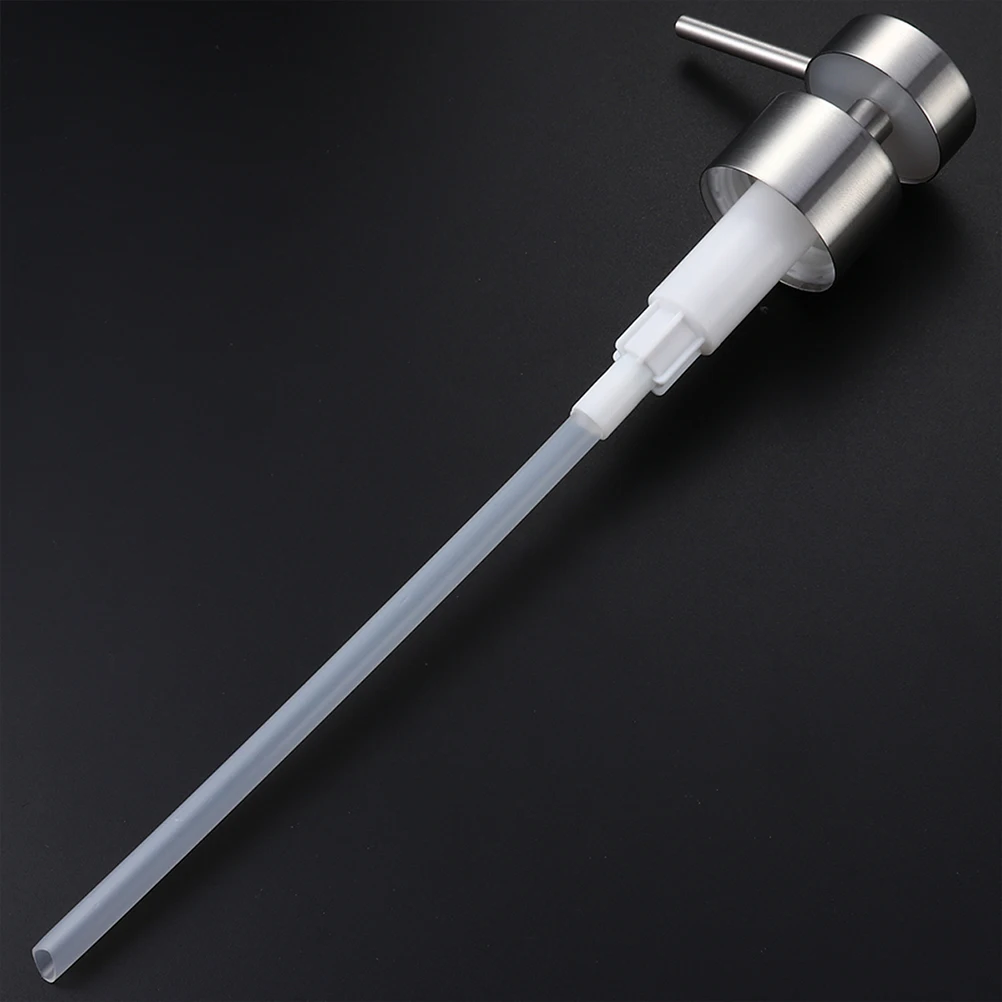 

2pcs Stainless Steel Soap Bottle Pump Head Replacement Viscous Liquids Long Nozzle Home Kitchen Bathroom Use Silver