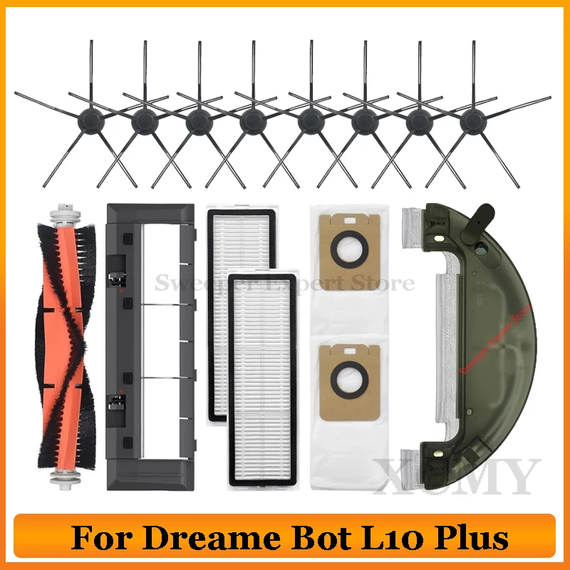 Para Dreame Bot L10 Plus & XiaoMi Mijia STYTJ05ZHM Auto-Vazio Robô Aspirador Principal/Lateral Escova Filtro Mop Pano Saco De Poeira