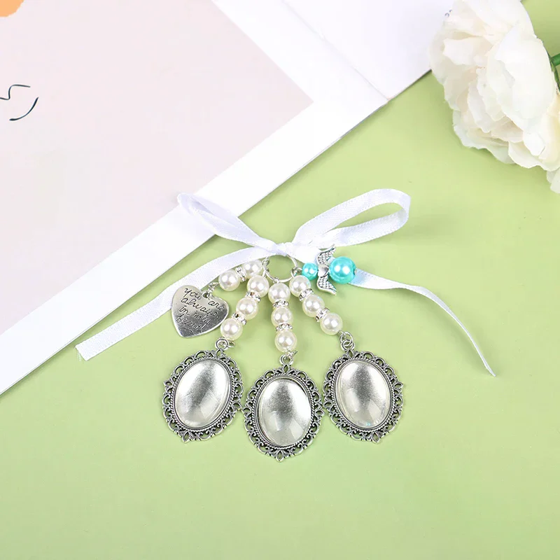 Wedding Bouquet Heart Photo Frame for Wedding Memory Bridal Lacy Oval Bridal Charm Bride Angel Pendant