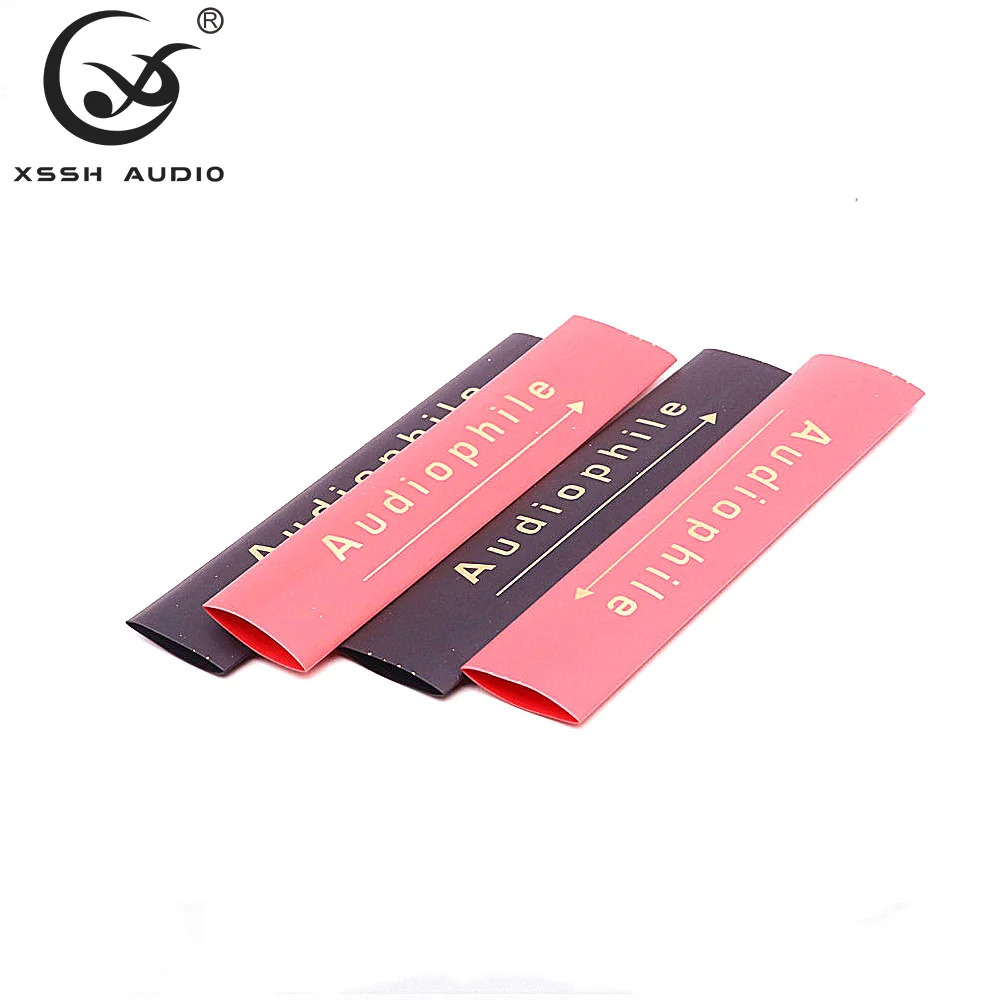 20 Stück 8mm 13mm Durchmesser Rot Schwarz XSSH Audio YIVO PVC Code Goldfarbener Aufdruck Logo Pfeile Wärmeschrumpfender Silikon-Gummi-Schlauch – Detail 3