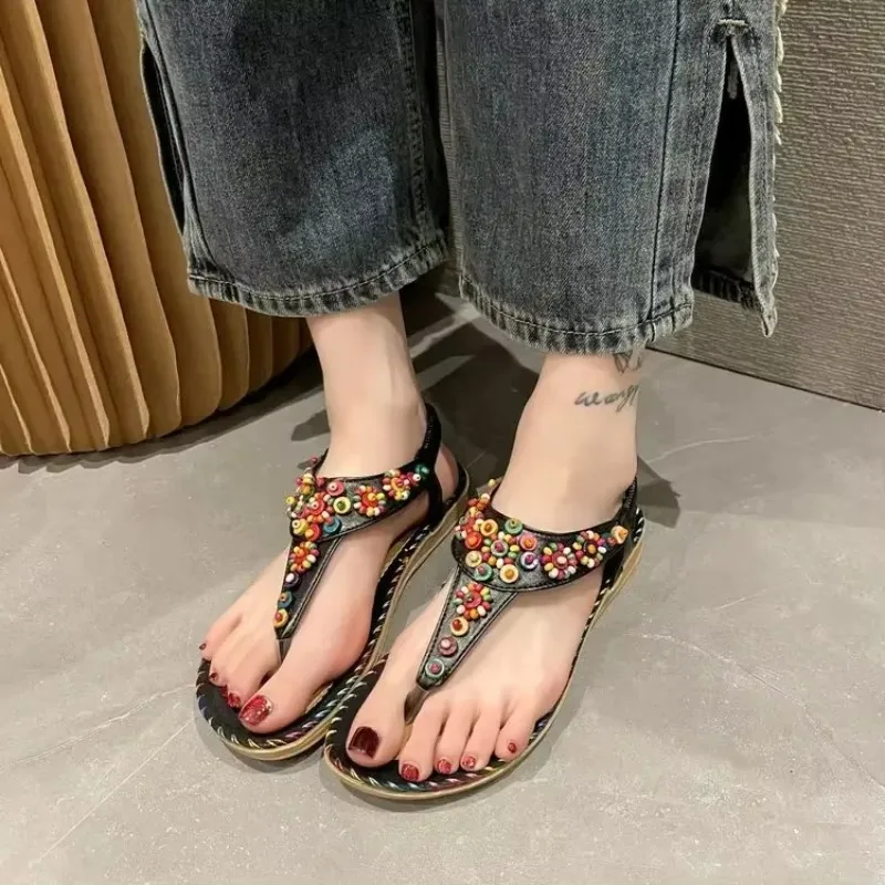 

Women's Sandals Summer Flip Flops for Women Comfortable Flats Outdoor Fashion Ladies Shoes Footwear 2024 Luxury Casual Barefoot