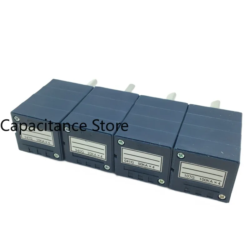 5PCS Four link blue shell potentiometer RK27 type A10K20K50K100K volume amplifier, four  half shaft