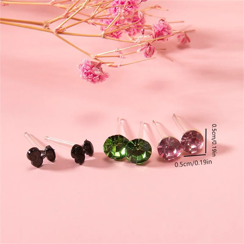 36Pair Mixed Size Colorful Crystal Stud Earrings Set Women Girls Small Plastic Clay Animals Fruit Earrings Set Jewelry Gifts