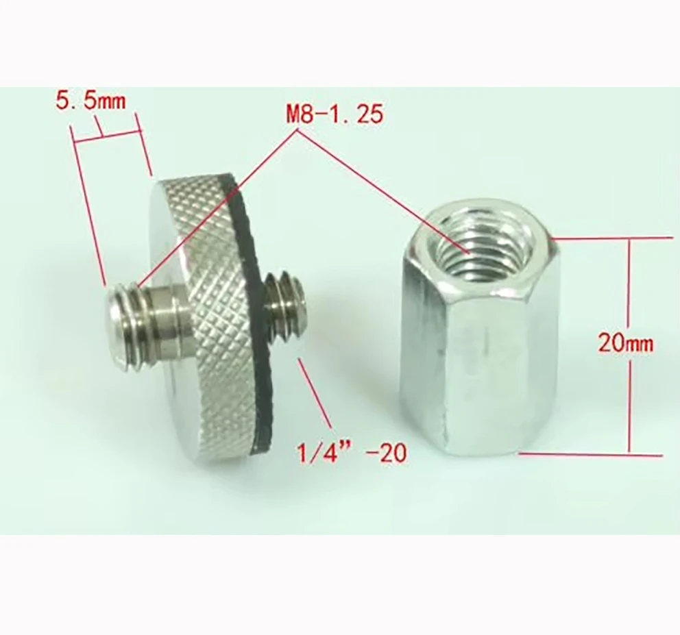 Metal Adapter unit M8-1.25 Female to 1/4