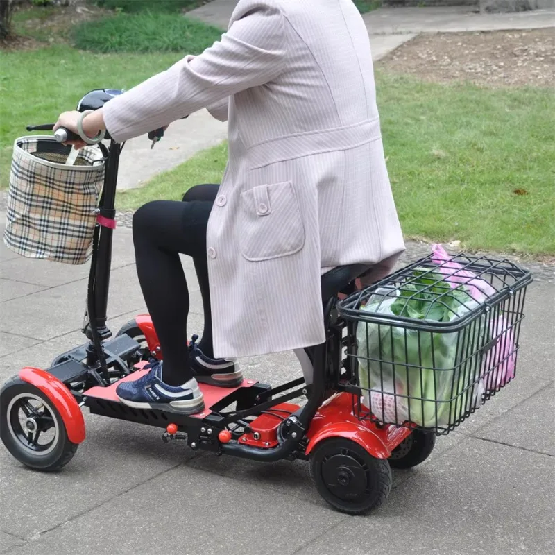 The sturdy material makes it easy to fold and reassemble a foldable 4-wheel electric scooter in seconds