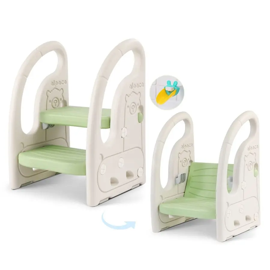 

Toddler Step Stool for Bathroom Sink, Adjustable 2 Step Stop for Kids with Handles, Toilet Stool Potty Training, Plastic Ladder