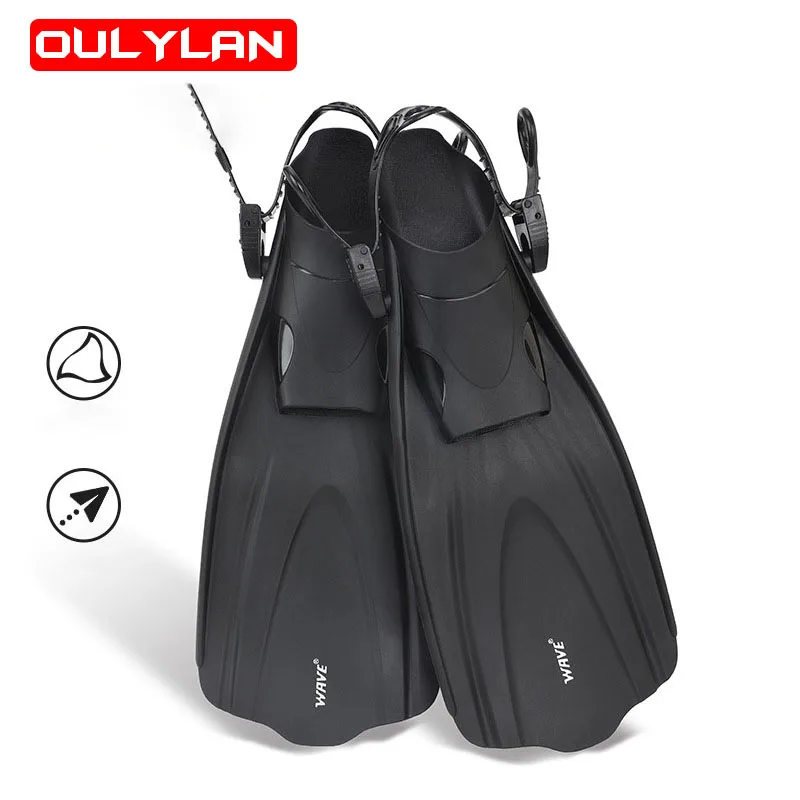 

Oulylan Adult Flexible Comfort TPR Non-Slip Swimming Diving Fins Rubber Snorkeling Swim Flippers Water Sports Beach Shoes Black