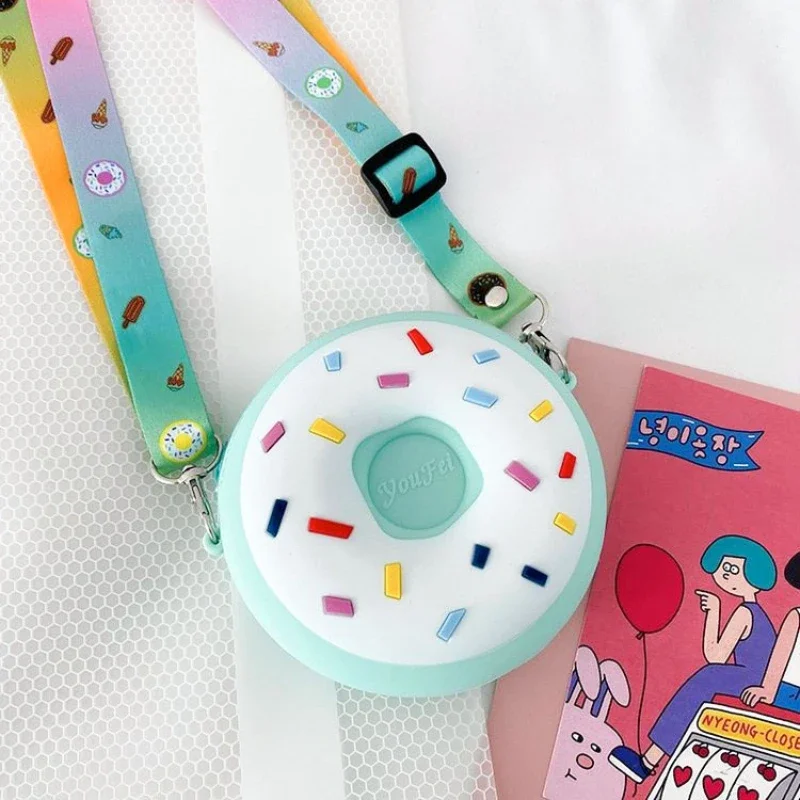 Borse a tracolla per bambini borsa a forma di ciambella arcobaleno borsa a tracolla per portafoglio in Silicone per bambini per borsa e borsa da donna borsa a mano