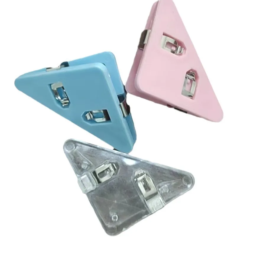 10pcs/bag Triangle Clip, Corner Paper Folder, Student Storage and Organization Stationery Ticket Holder
