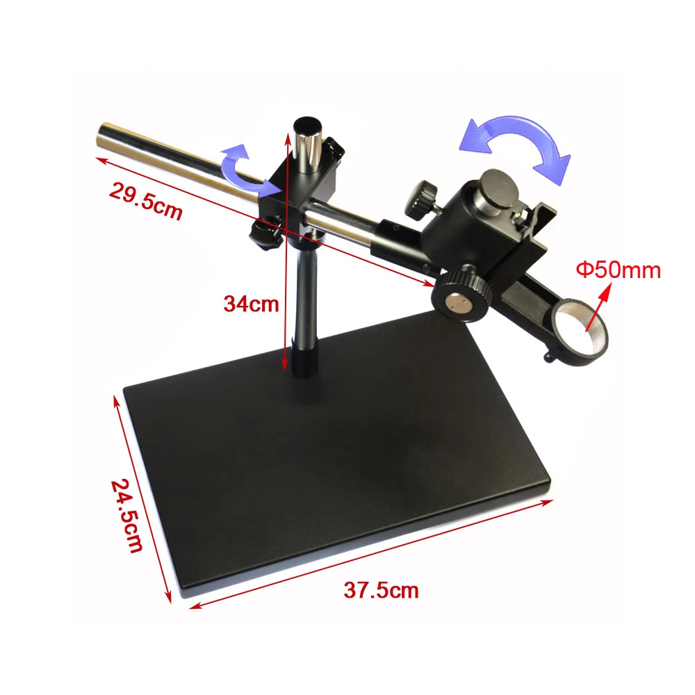 Double Arm Heavy Duty, Stereo Metal Table Rack 50mm Ring Rack Universal Large Industrial Table Rack