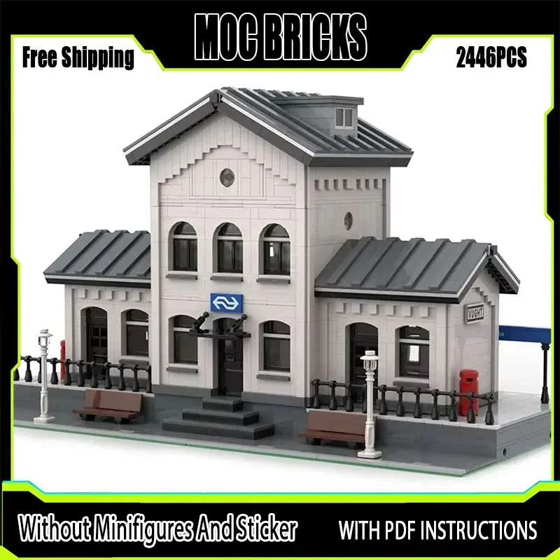 

Moc Building Bricks Street View Model Vught Train Station Technology Modular Blocks Gifts Toys For Children DIY Sets Assembly