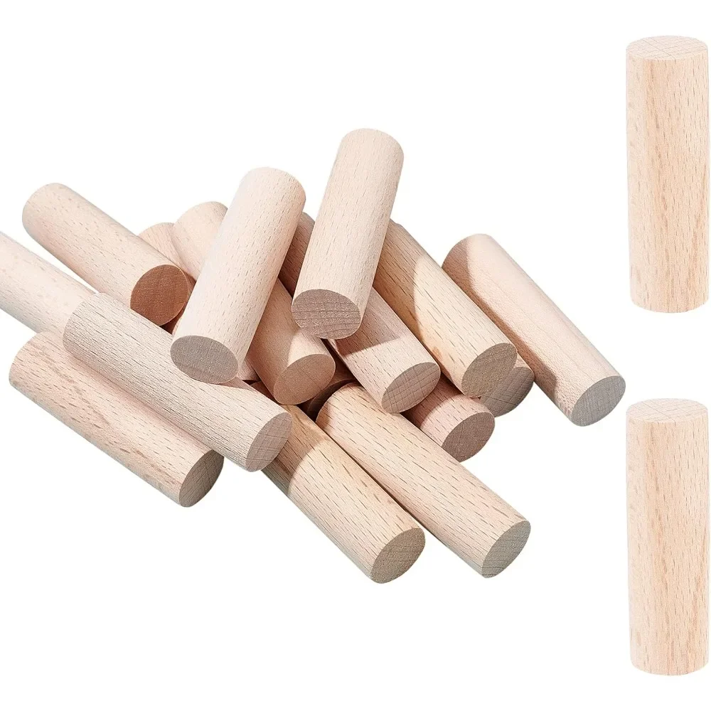 20 Pcs Wooden Craft Blocks Cylinders, 2