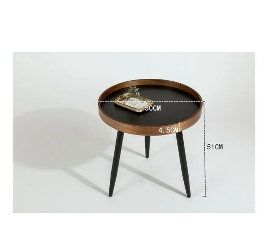 Italian minimalist round combination coffee table small apartment living room side table light luxury balcony coffee table