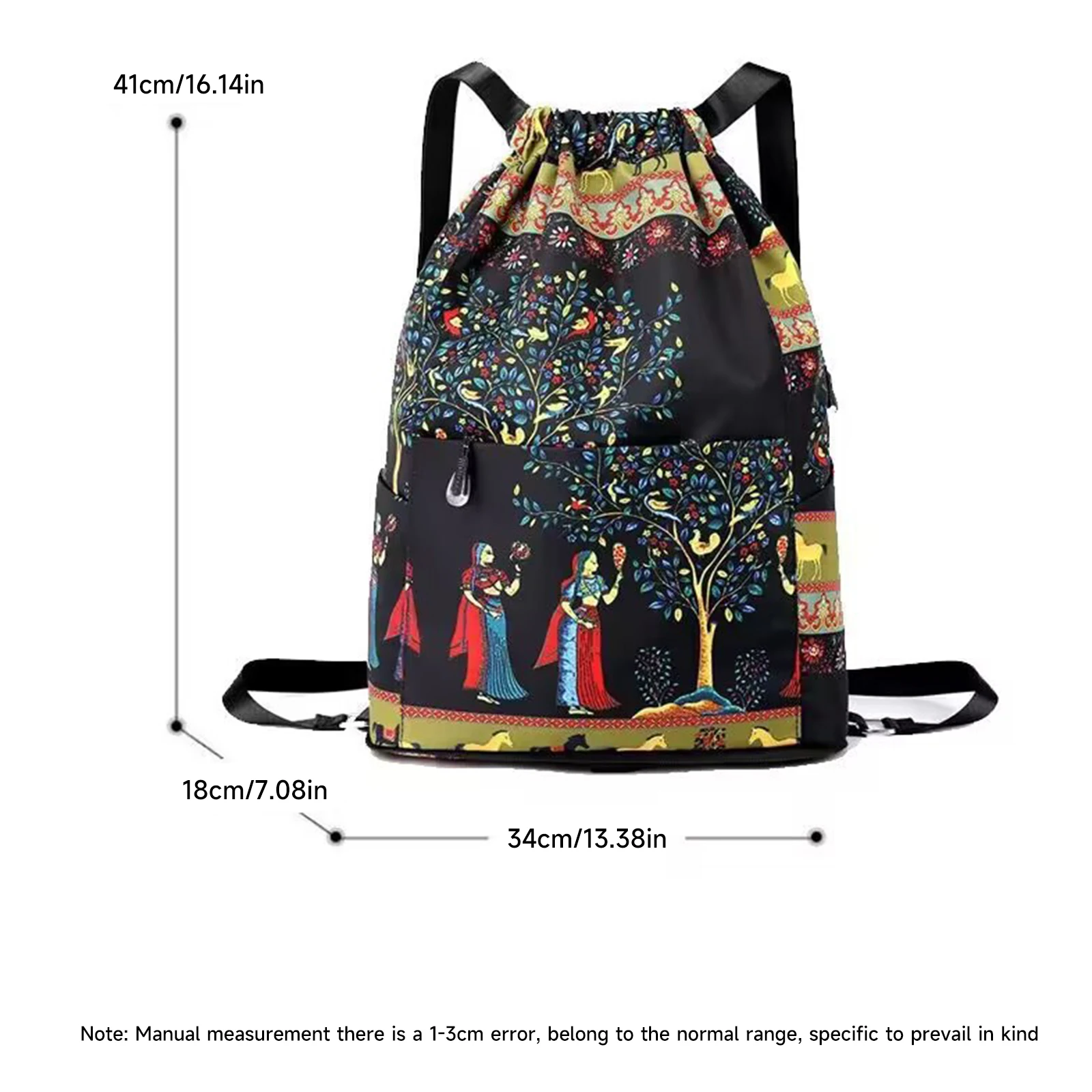 Large-capacity Drawstring Backpack Foldable Dry-wet Separation Travel Sports Backpack Fashionable Print Design Backpack Bag