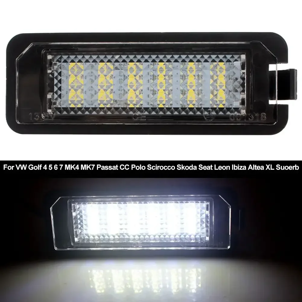 1/2PCS LED Number License Plate Lights Assembly With Canbus For VW Passat B6 CC Eos Golf 4 5 6 7 MK7 Polo Superb Seat Leon Altea view 3