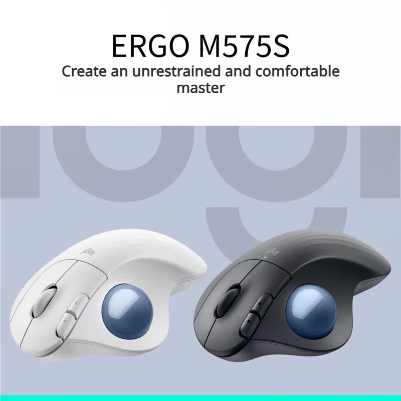 Logitech G ERGO M575S Wireless Trackball Mouse Bluetooth Ergonomic for Laptop Desktop Office Drawing
