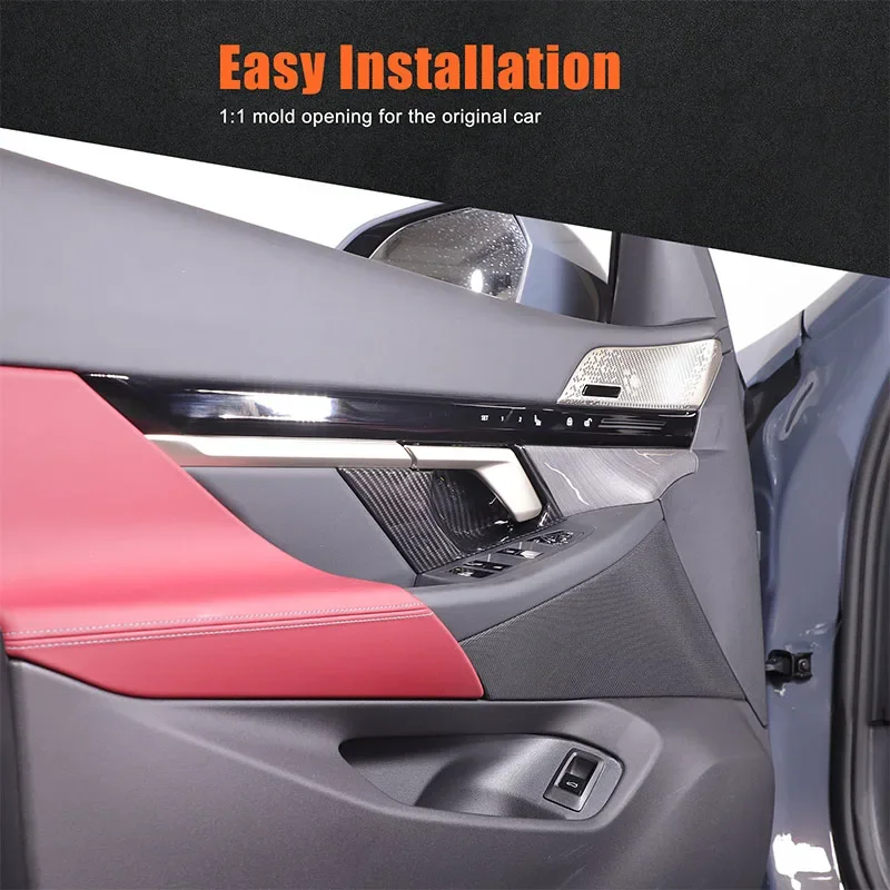 

4Pcs ABS Carbon Fiber For BMW 5 Series G60 2024+ Car Inner Door Bowl Protection Sticker Car Interior Decoration Accessories