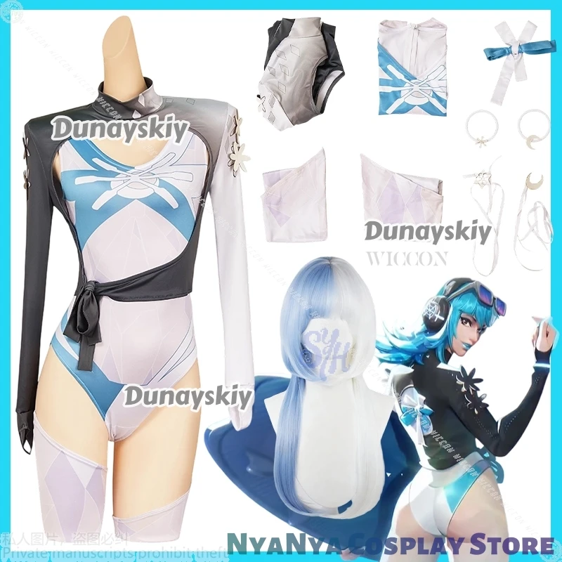 

Luna Cos Snow Game Rivals Cosplay Anime disfraz Summer New Uniform Sexy Bikini Hollowed Out Jumpsuit Lovely Lingeries Halloween
