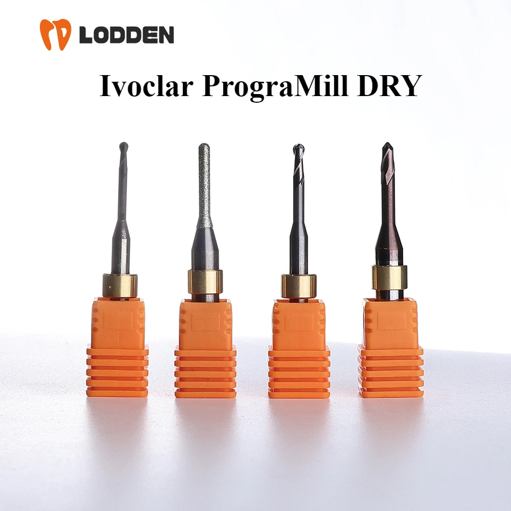 Ivoclar PrograMill DRY Dental Milling Burs Zirconia PMMA D3*40 Length Coating  2.5/1.0/0.7/0.3MM Cutter Grinding Drills Tools