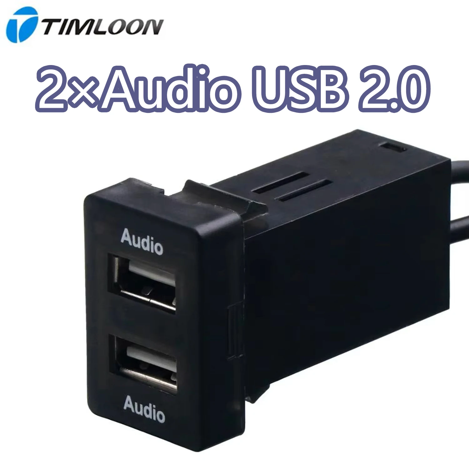 2 USB Audio Input Socket, USB2.0/USB3.0 Input Port Use for TOYOTA,Camry,Corolla,Yaris,RAV4,Reiz,Cruise