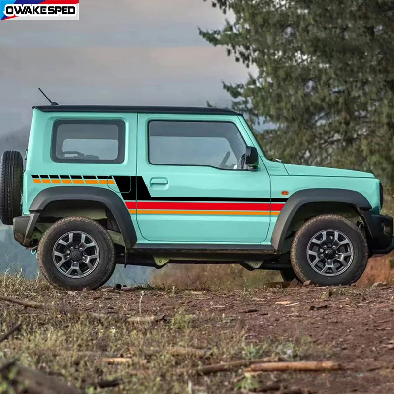 

Для SUZUKI JIMNY 3Door и 5Door наклейки на дверь автомобиля, боковые наклейки Auto Boby, спортивные полосы, комплект наклеек, водостойкая виниловая пленка, аксессуары для самостоятельного изготовления